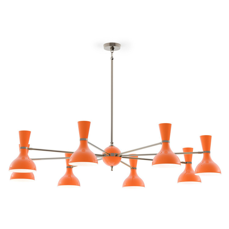 Robert Abbey - PM09PM - Eight Light Chandelier - Clare - Polished Nickel w/Pumpkin Painted