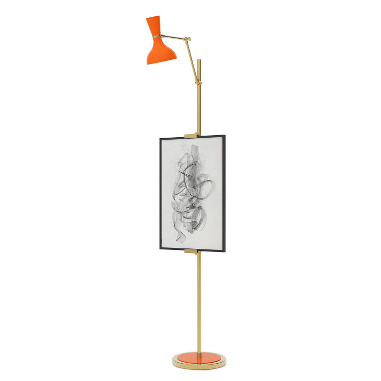 Robert Abbey - PM16PM - One Light Floor Easel - Clare - Modern Brass w/Pumpkin Painted