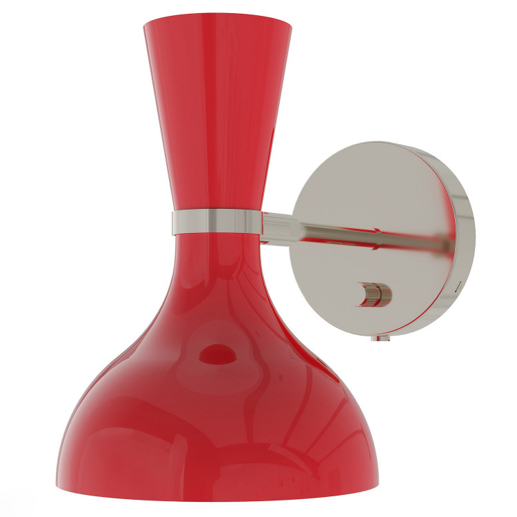 Robert Abbey - RR06RR - One Light Wall Sconce - Clare - Polished Nickel w/Ruby Red Painted