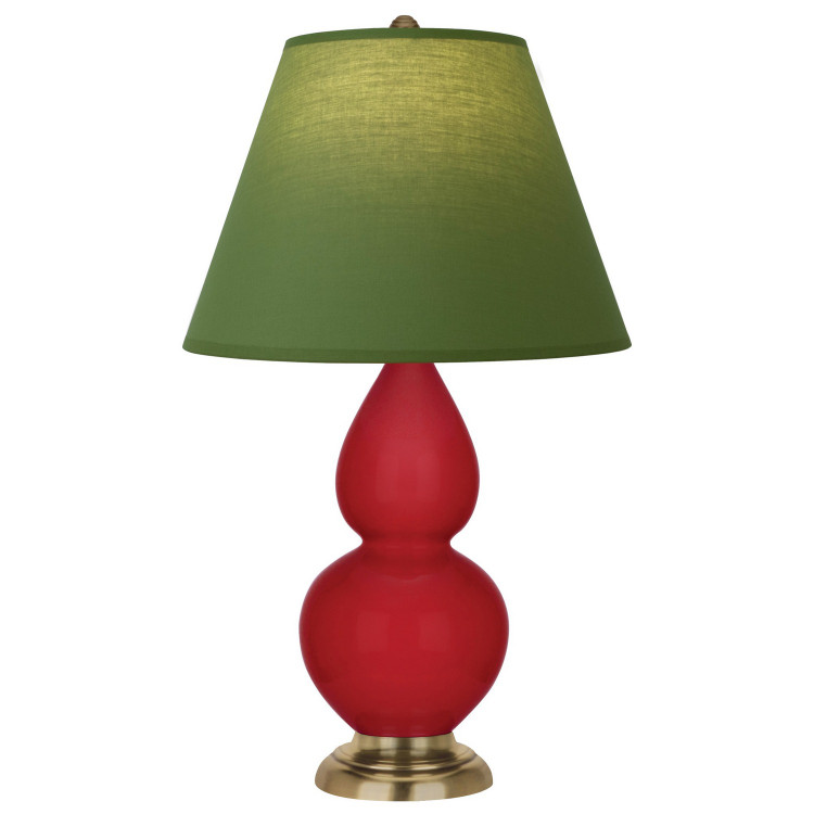 Robert Abbey - RR10G - One Light Accent Lamp - Small Double Gourd - Ruby Red Glazed Ceramic w/Antique Natural Brass