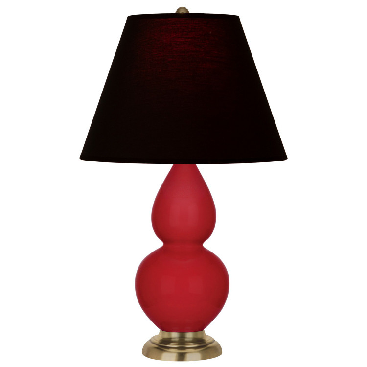 Robert Abbey - RR10K - One Light Accent Lamp - Small Double Gourd - Ruby Red Glazed Ceramic w/Antique Natural Brass