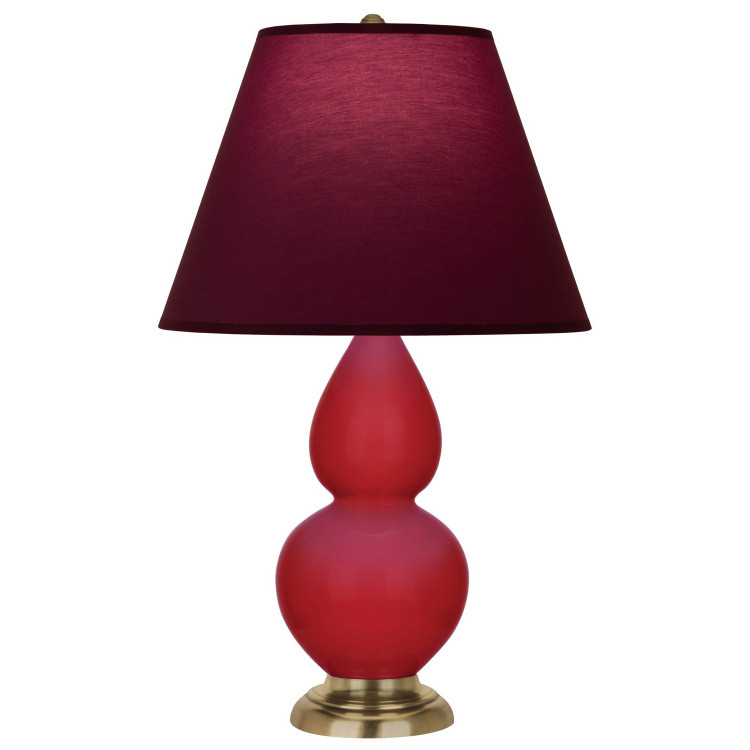 Robert Abbey - RR10P - One Light Accent Lamp - Small Double Gourd - Ruby Red Glazed Ceramic w/Antique Natural Brass