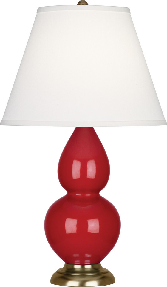 Robert Abbey - RR10X - One Light Accent Lamp - Small Double Gourd - Ruby Red Glazed Ceramic w/Antique Natural Brass