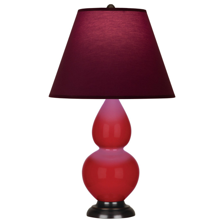 Robert Abbey - RR11P - One Light Accent Lamp - Small Double Gourd - Ruby Red Glazed Ceramic w/Deep Patina Bronze