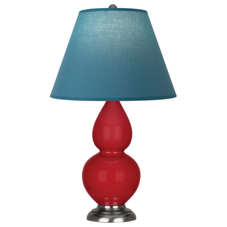 Robert Abbey - RR12B - One Light Accent Lamp - Small Double Gourd - Ruby Red Glazed Ceramic w/Antique Silver