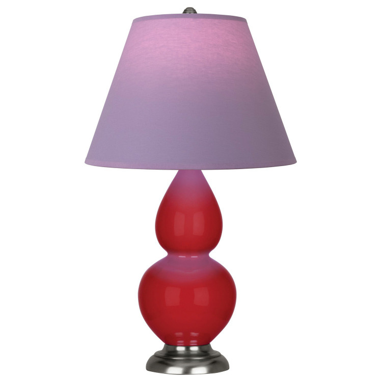 Robert Abbey - RR12L - One Light Accent Lamp - Small Double Gourd - Ruby Red Glazed Ceramic w/Antique Silver