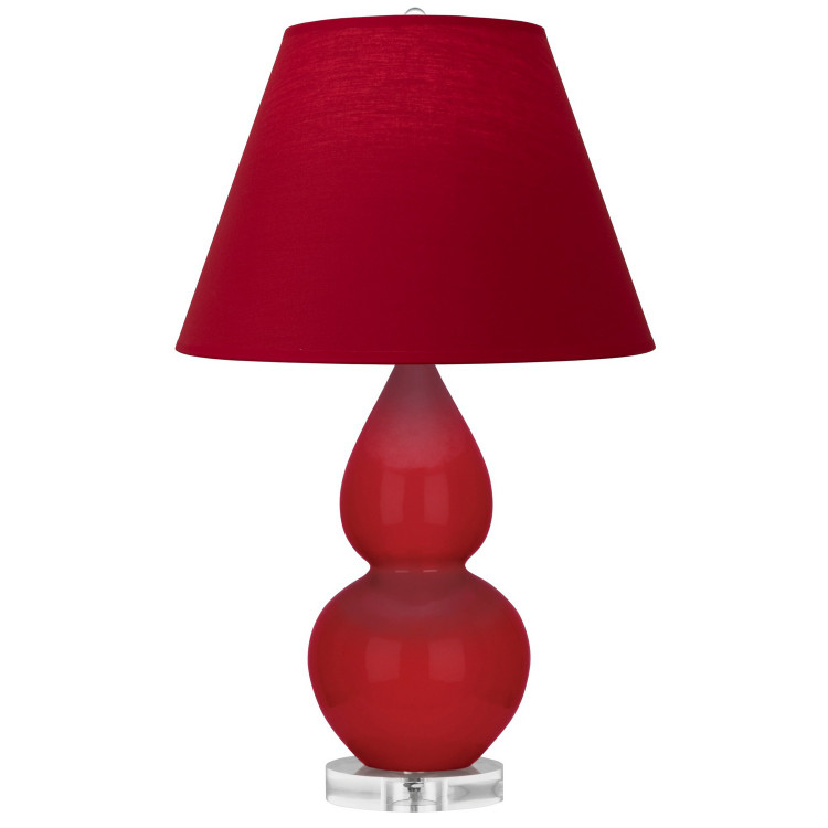 Robert Abbey - RR13R - One Light Accent Lamp - Small Double Gourd - Ruby Red Glazed Ceramic w/Lucite