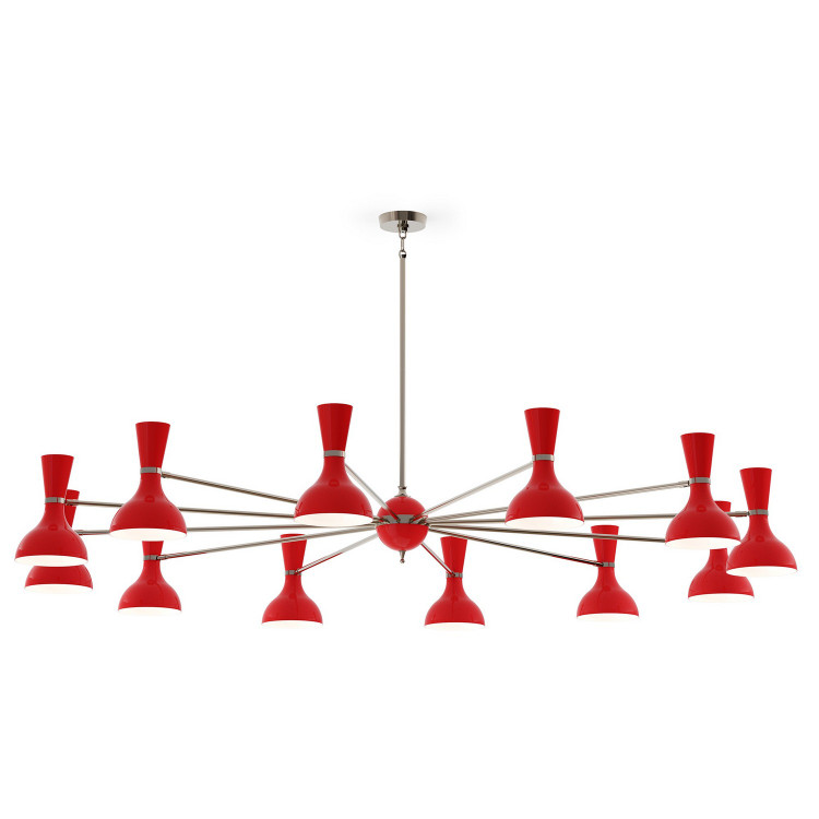 Robert Abbey - RR13RR - 12 Light Chandelier - Clare - Polished Nickel w/Ruby Red Painted