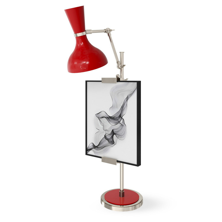 Robert Abbey - RR15RR - One Light Table Easel - Clare - Polished Nickel w/Ruby Red Painted