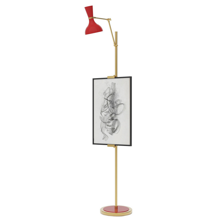 Robert Abbey - RR16RR - One Light Floor Easel - Clare - Modern Brass w/Ruby Red Painted