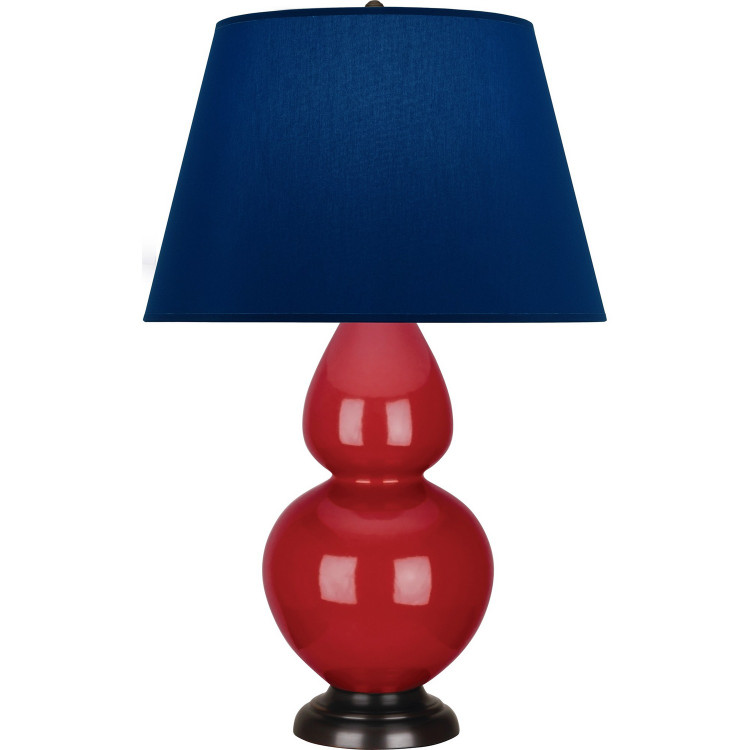 Robert Abbey - RR21N - One Light Table Lamp - Double Gourd - Ruby Red Glazed Ceramic w/Deep Patina Bronze