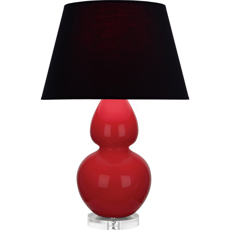 Robert Abbey - RR23K - One Light Table Lamp - Double Gourd - Ruby Red Glazed Ceramic w/Lucite