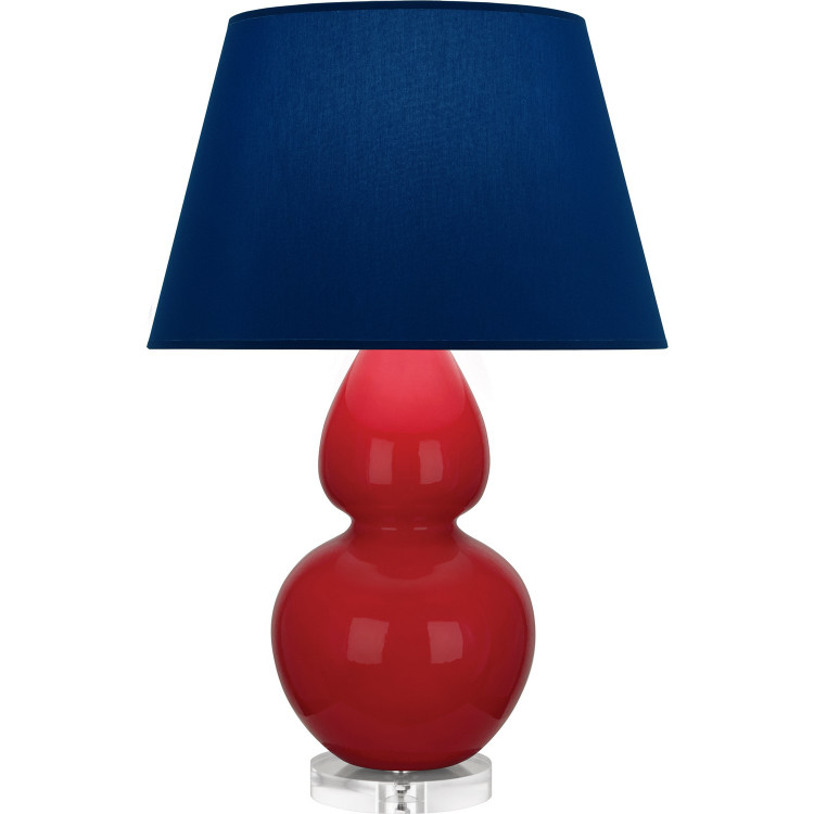 Robert Abbey - RR23N - One Light Table Lamp - Double Gourd - Ruby Red Glazed Ceramic w/Lucite