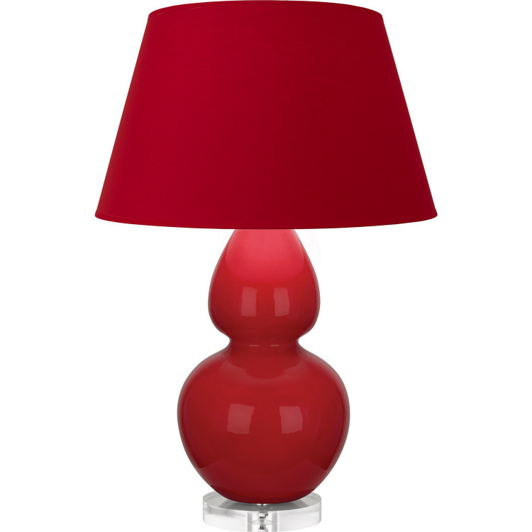 Robert Abbey - RR23R - One Light Table Lamp - Double Gourd - Ruby Red Glazed Ceramic w/Lucite