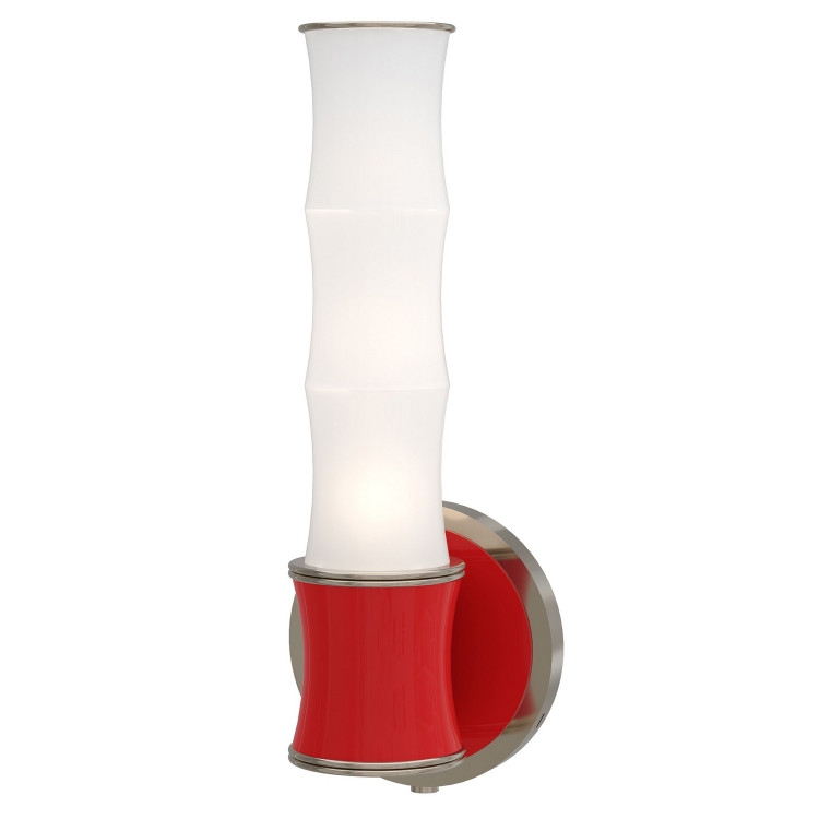 Robert Abbey - RR69 - One Light Wall Sconce - Kane - Ruby Red w/Polished Nickel
