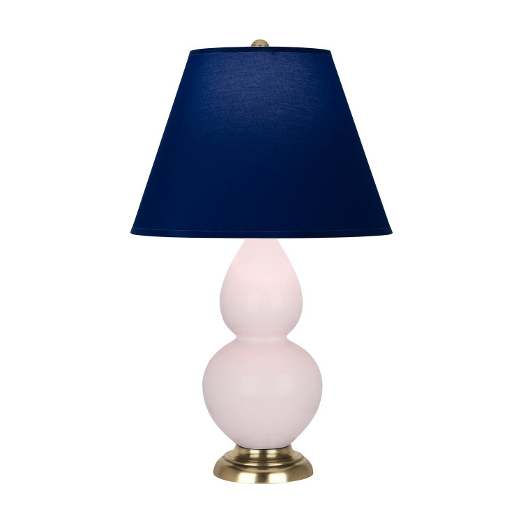 Robert Abbey - RW10N - One Light Accent Lamp - Small Double Gourd - Rose Water Glazed Ceramic w/Antique Natural Brass
