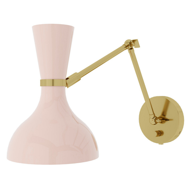 Robert Abbey - RW18RW - One Light Wall Sconce - Clare - Modern Brass w/Rose Water Painted