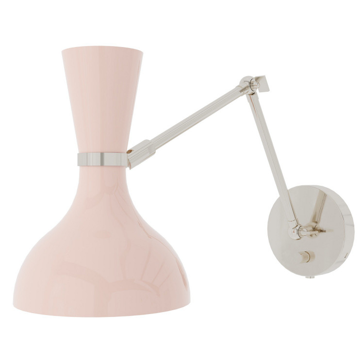 Robert Abbey - RW19RW - One Light Wall Sconce - Clare - Polished Nickel w/Rose Water Painted