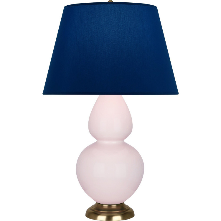 Robert Abbey - RW20N - One Light Table Lamp - Double Gourd - Rose Water Glazed Ceramic w/Antique Natural Brass