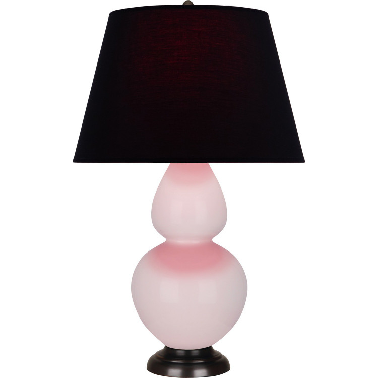 Robert Abbey - RW21K - One Light Table Lamp - Double Gourd - Rose Water Glazed Ceramic w/Deep Patina Bronze