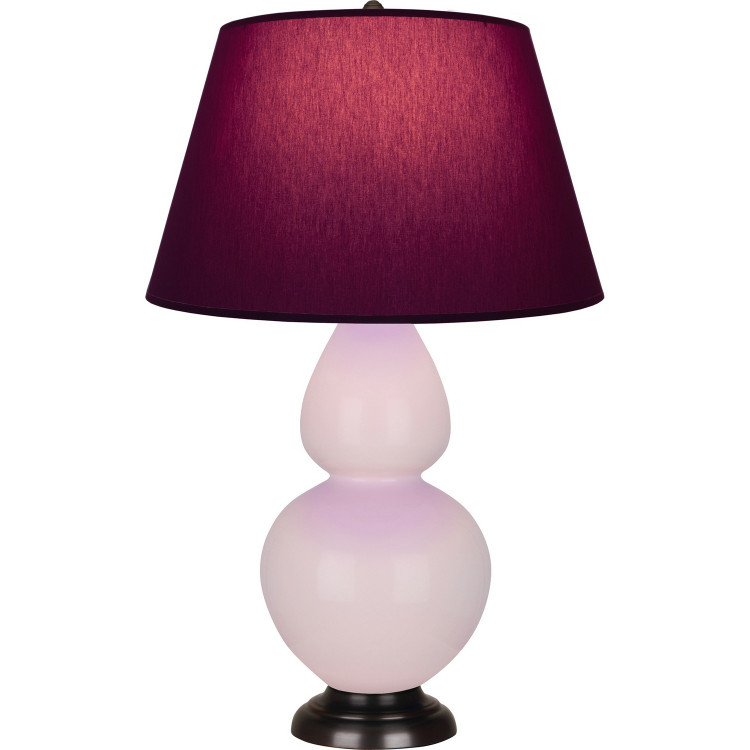 Robert Abbey - RW21P - One Light Table Lamp - Double Gourd - Rose Water Glazed Ceramic w/Deep Patina Bronze