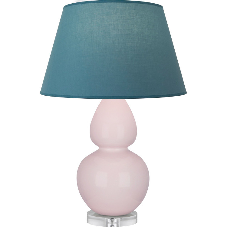 Robert Abbey - RW23B - One Light Table Lamp - Double Gourd - Rose Water Glazed Ceramic w/Lucite