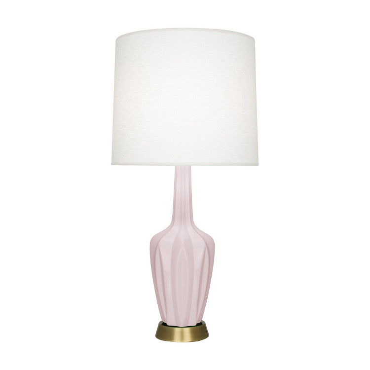 Robert Abbey - RW36 - One Light Accent Lamp - Small Emma - Rose Water Glazed Ceramic w/Warm Brass