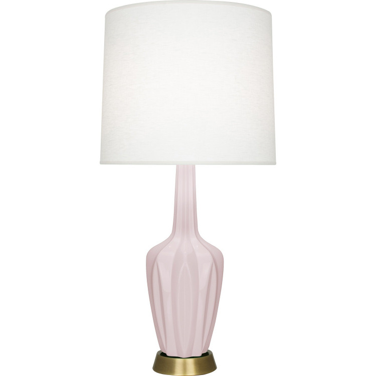 Robert Abbey - RW38 - One Light Table Lamp - Emma - Rose Water Glazed Ceramic w/Warm Brass