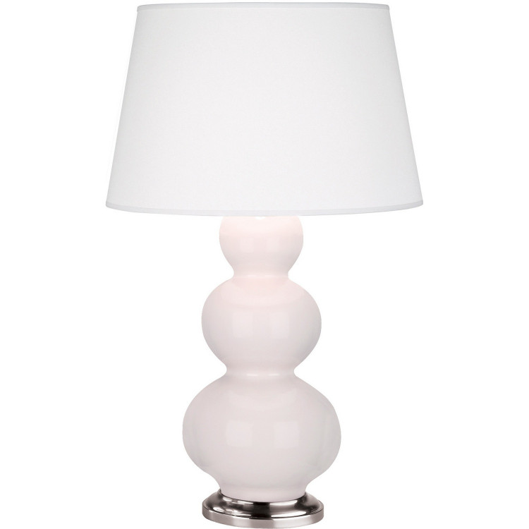Robert Abbey - RW42X - One Light Table Lamp - Triple Gourd - Rose Water Glazed Ceramic w/Antique Silver