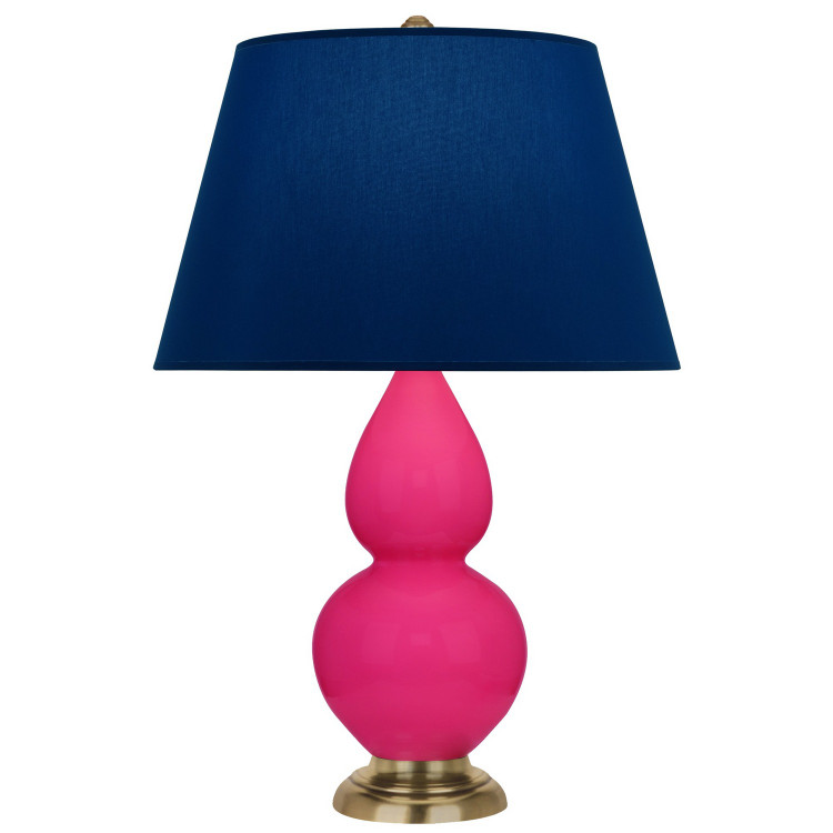 Robert Abbey - RZ10N - One Light Accent Lamp - Small Double Gourd - Razzle Rose Glazed Ceramic w/Antique Natural Brass
