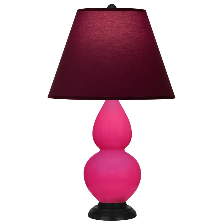 Robert Abbey - RZ11P - One Light Accent Lamp - Small Double Gourd - Razzle Rose Glazed Ceramic w/Deep Patina Bronze