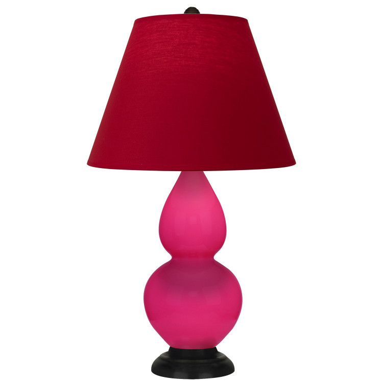 Robert Abbey - RZ11R - One Light Accent Lamp - Small Double Gourd - Razzle Rose Glazed Ceramic w/Deep Patina Bronze