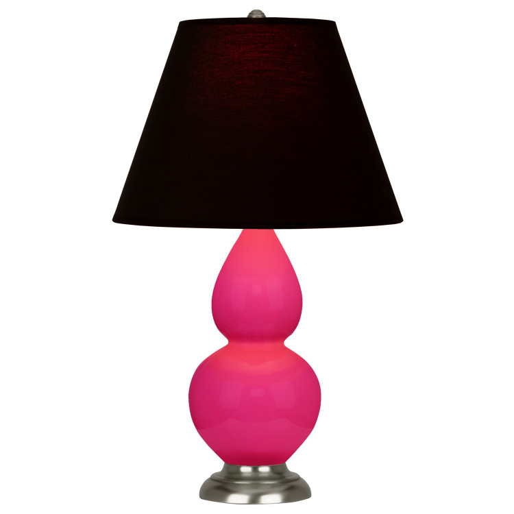 Robert Abbey - RZ12K - One Light Accent Lamp - Small Double Gourd - Razzle Rose Glazed Ceramic w/Antique Silver