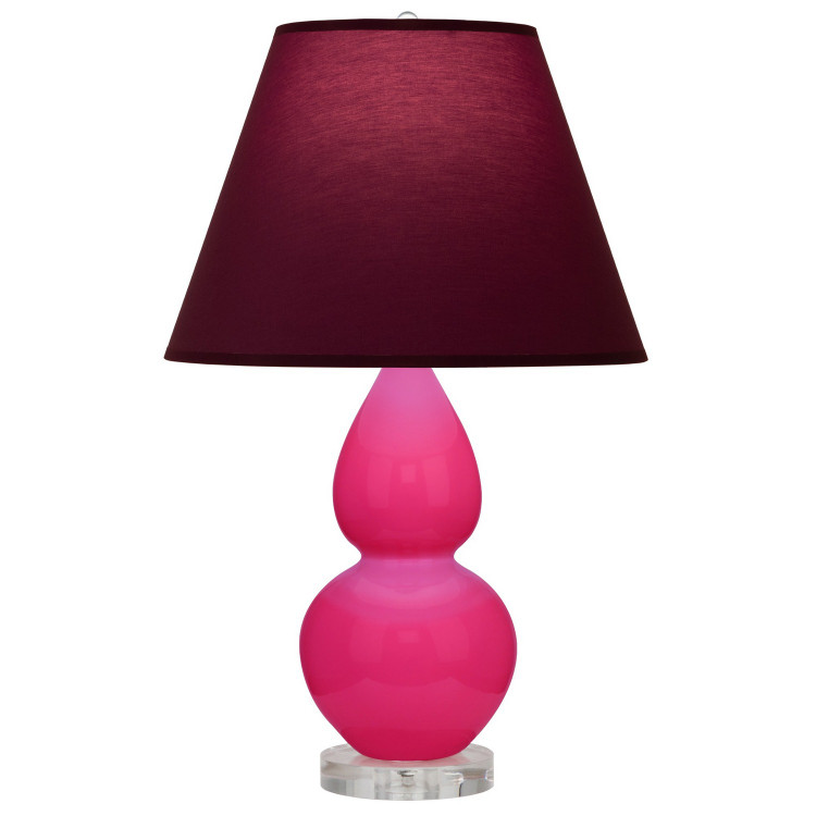 Robert Abbey - RZ13P - One Light Accent Lamp - Small Double Gourd - Razzle Rose Glazed Ceramic w/Lucite