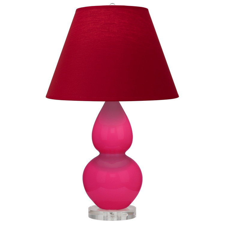 Robert Abbey - RZ13R - One Light Accent Lamp - Small Double Gourd - Razzle Rose Glazed Ceramic w/Lucite
