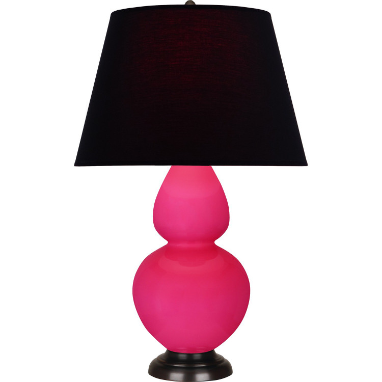 Robert Abbey - RZ21K - One Light Table Lamp - Double Gourd - Razzle Rose Glazed Ceramic w/Deep Patina Bronze