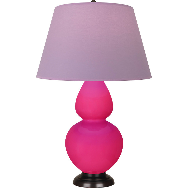 Robert Abbey - RZ21L - One Light Table Lamp - Double Gourd - Razzle Rose Glazed Ceramic w/Deep Patina Bronze