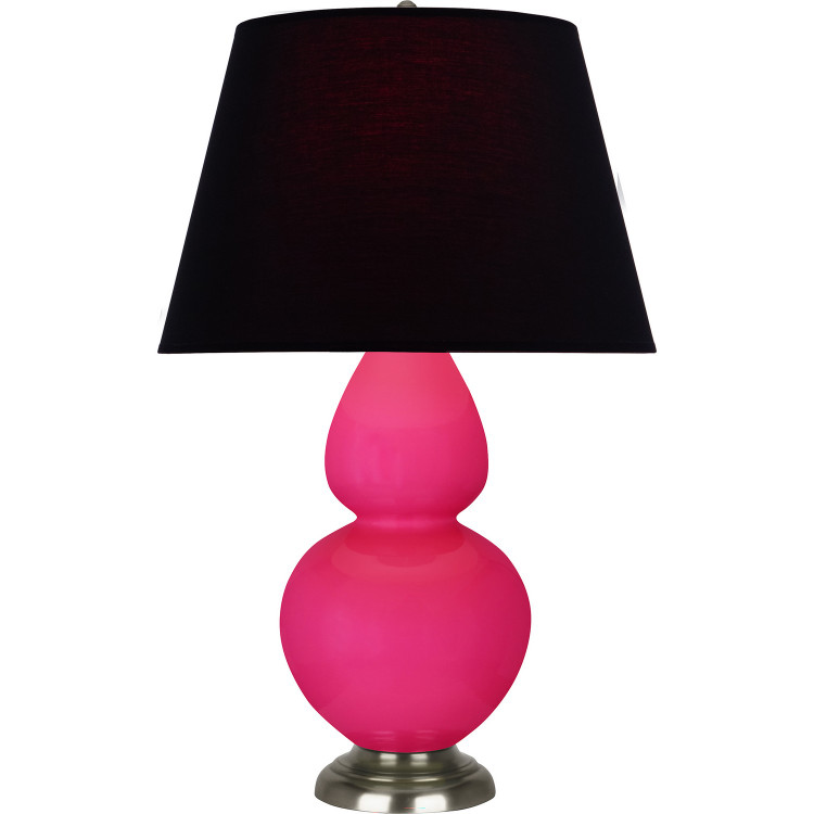 Robert Abbey - RZ22K - One Light Table Lamp - Double Gourd - Razzle Rose Glazed Ceramic w/Antique Silver