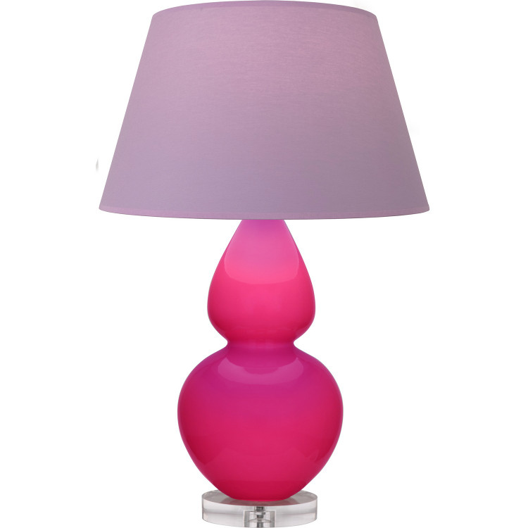 Robert Abbey - RZ23L - One Light Table Lamp - Double Gourd - Razzle Rose Glazed Ceramic w/Lucite