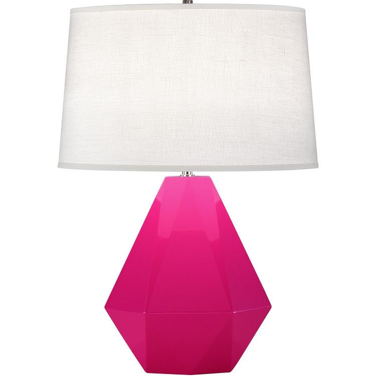Robert Abbey - RZ930 - One Light Table Lamp - Delta - Razzle Rose Glazed Ceramic w/Polished Nickel