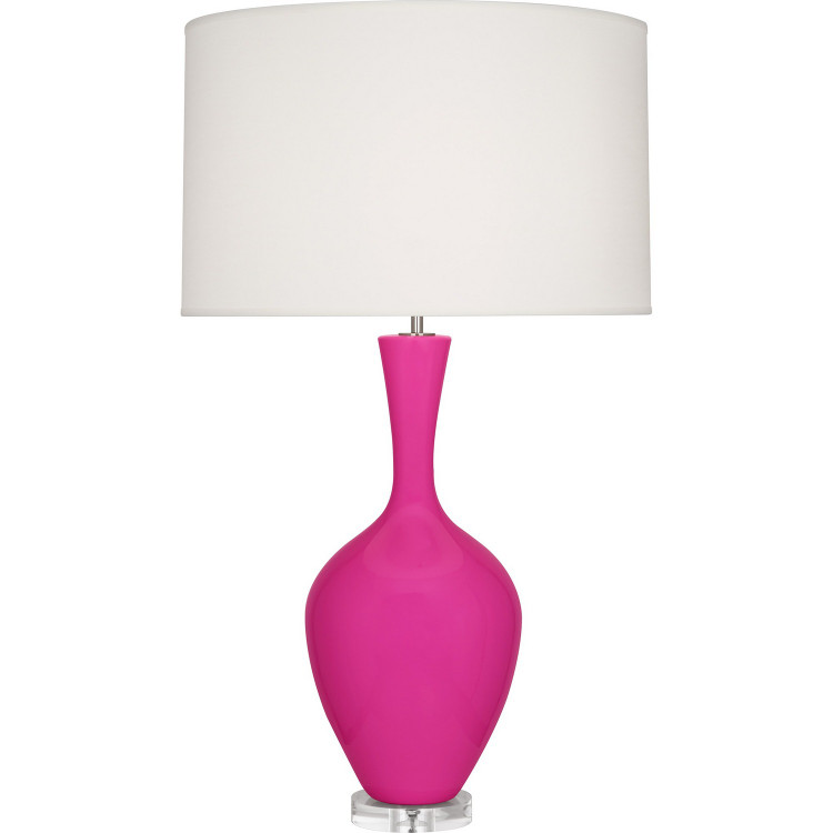 Robert Abbey - RZ980 - One Light Table Lamp - Audrey - Razzle Rose Glazed Ceramic