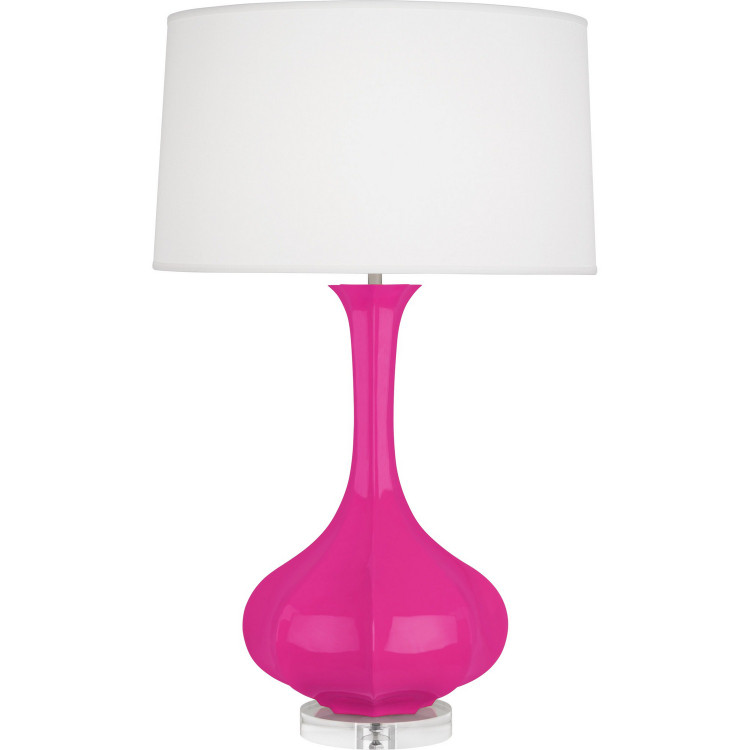 Robert Abbey - RZ996 - One Light Table Lamp - Pike - Razzle Rose Glazed Ceramic w/Lucite