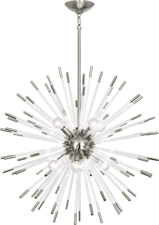 Robert Abbey - S166 - Eight Light Chandelier - Andromeda - Polished Nickel w/Clear Acrylic