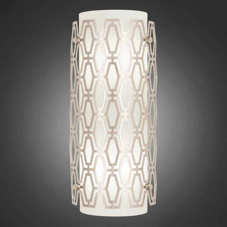 Robert Abbey - S202 - Two Light Wall Sconce - Marcel - Polished Nickel Frosted Cased White Glass