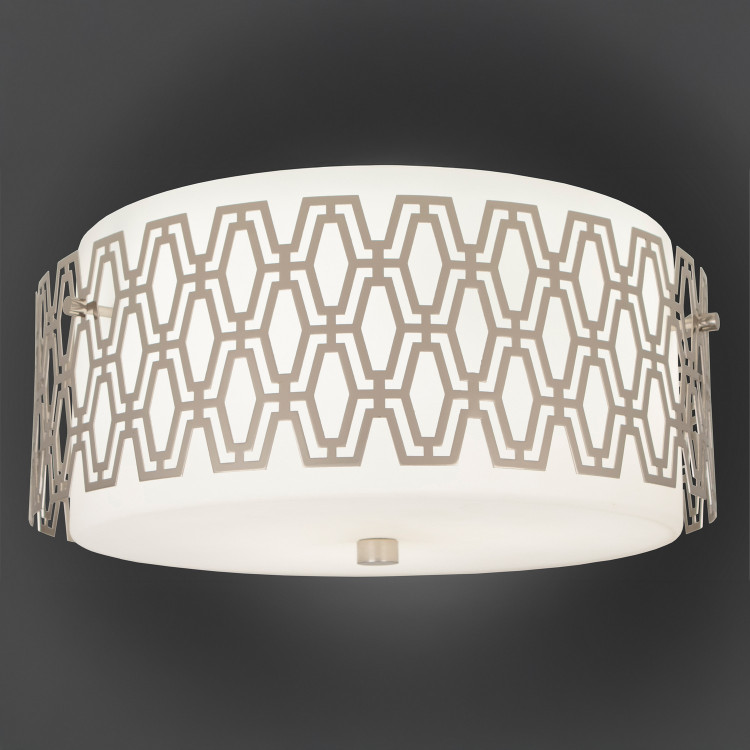 Robert Abbey - S203 - Three Light Flushmount - Marcel - Polished Nickel w/Frosted Cased White