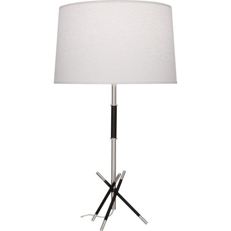 Robert Abbey - S217 - One Light Table Lamp - Thatcher - Polished Nickel w/Matte Black