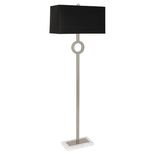 Robert Abbey - S406B - One Light Floor Lamp - Oculus - Antique Silver w/ White Marble