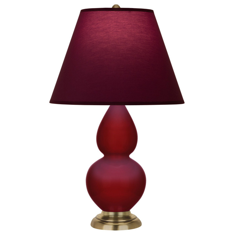 Robert Abbey - SA10P - One Light Accent Lamp - Small Double Gourd - Sangria Glazed Ceramic w/Antique Natural Brass