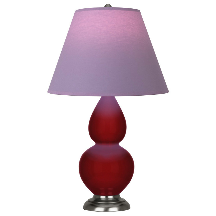 Robert Abbey - SA12L - One Light Accent Lamp - Small Double Gourd - Sangria Glazed Ceramic w/Antique Silver