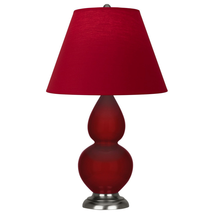 Robert Abbey - SA12R - One Light Accent Lamp - Small Double Gourd - Sangria Glazed Ceramic w/Antique Silver